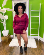 Fall Fleece Romper - Wine