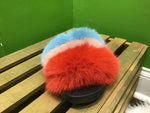 Stripe Fur Slides