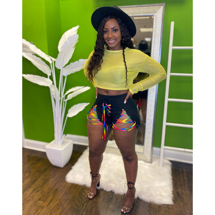 Crop Mesh Top