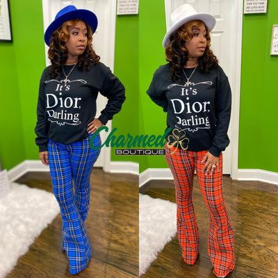 High Waist Plaid Pants