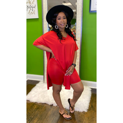 Split Side Biker Short Set